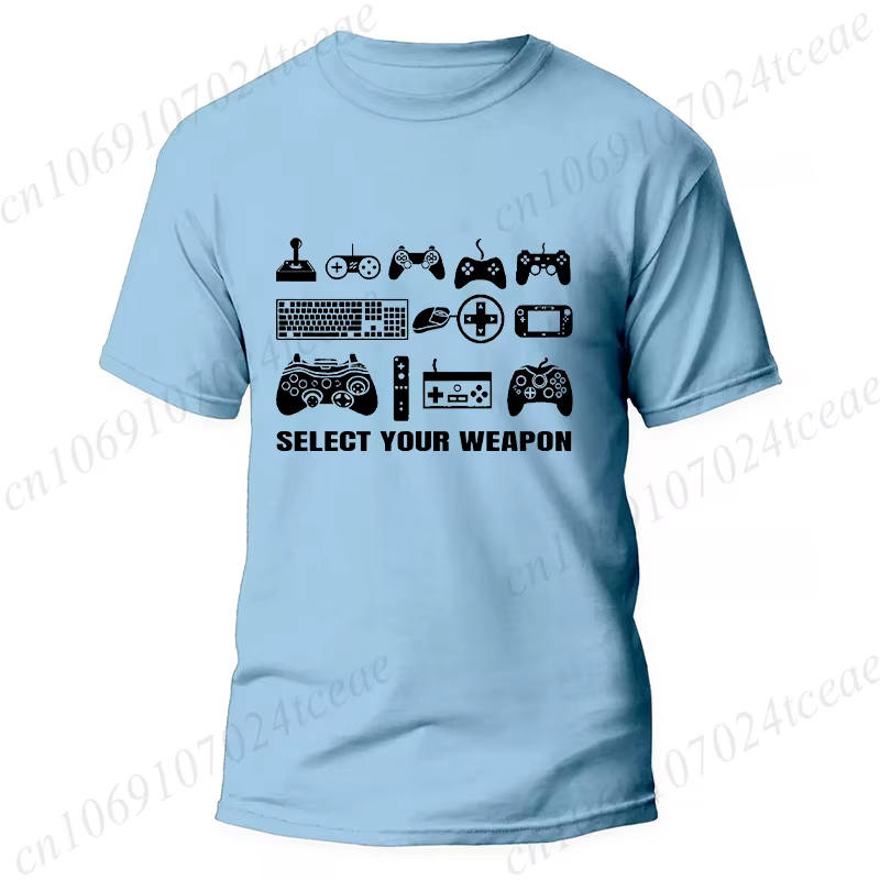T-shirt pour hommes vêtements mode Gamer t-shirts sélectionner votre arme Gamer fête t-shirt papa ga