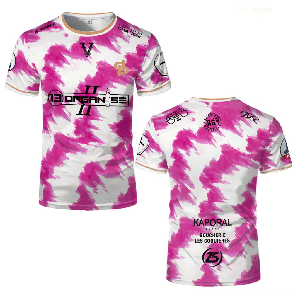 Nouveau JUL Marseille Rap maillot imprimé 13 organiser Hip Hop Football T-Shirt uniforme d'entraînem