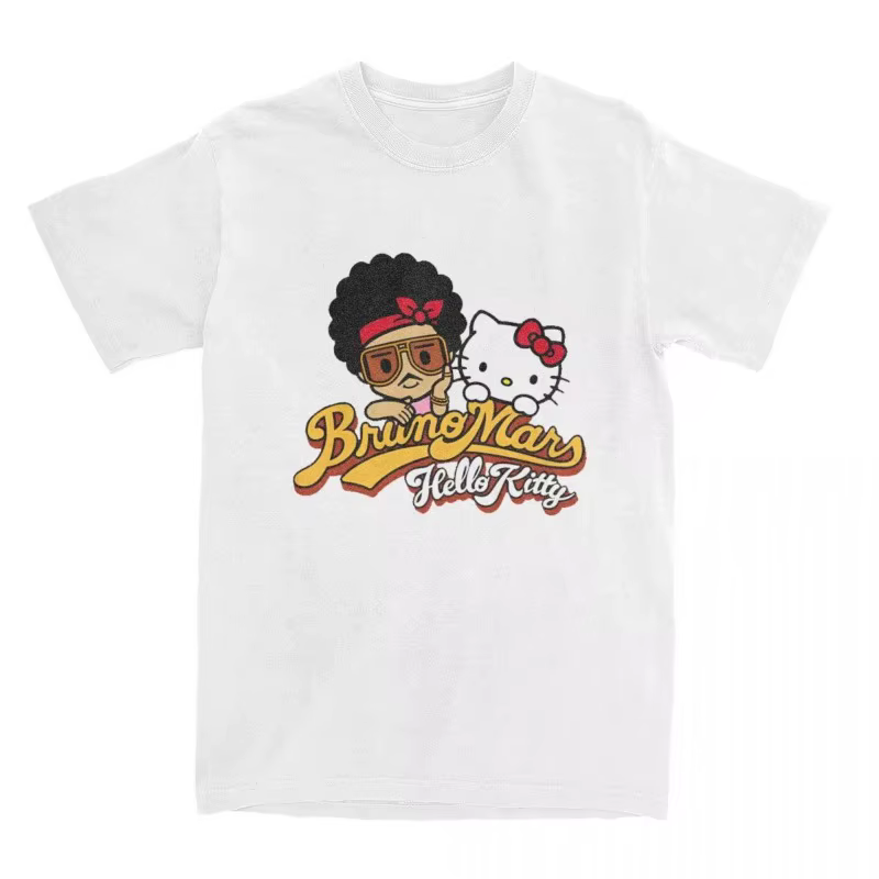 Haikyuu Bruno Mars Hello Kitty T-shirt coton T-shirt mode femme T-shirt rétro Y2K Design col rond ma