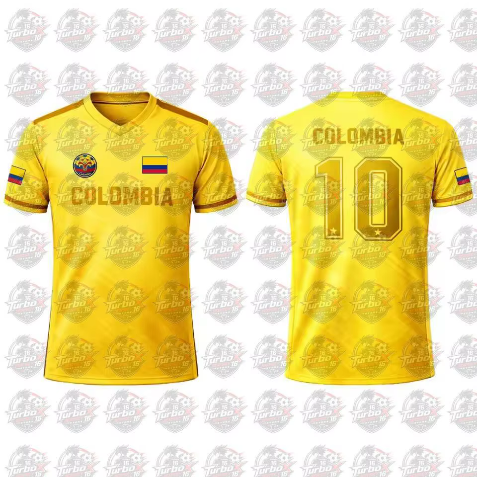 Nouveau Maillot de Foot 2026 Imprimé Drapeau Columbia pour Homme – T-shirt Sportif Respirant à Col R