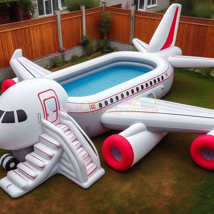 Fête d'été piscine extérieure loisirs aquatiques avion gonflable natation flotteur siège bateau pisc