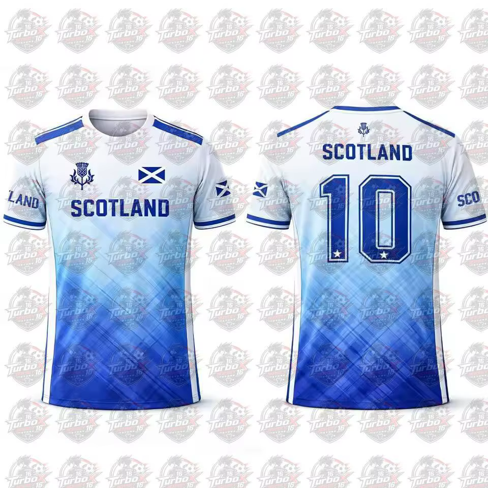 T-shirt imprimé drapeau écossais 2026 – Maillot de football respirant et à séchage rapide pour homme