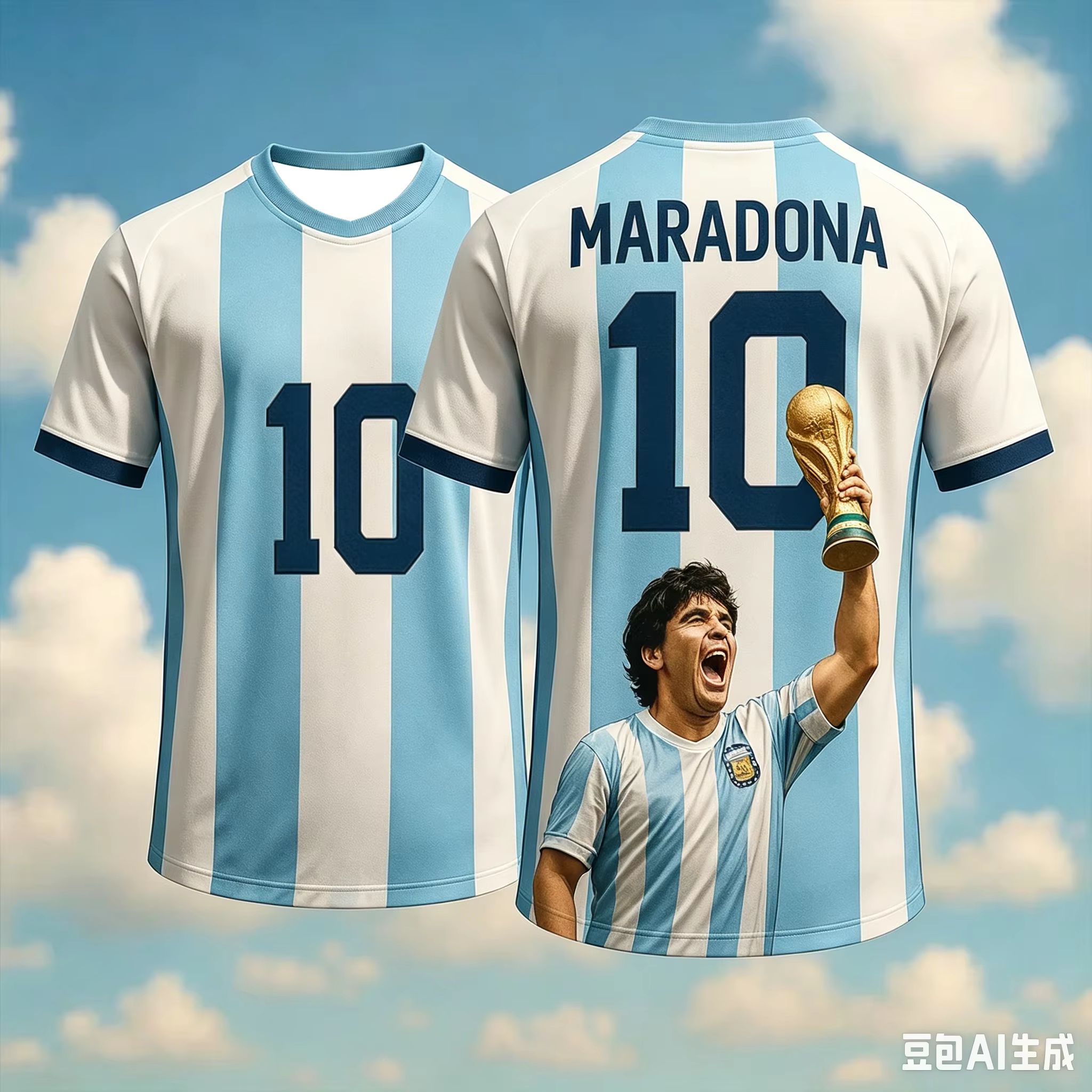 T-shirt à col rond Maradona édition commémorative, impression 3D, séchage rapide, respirant et confo
