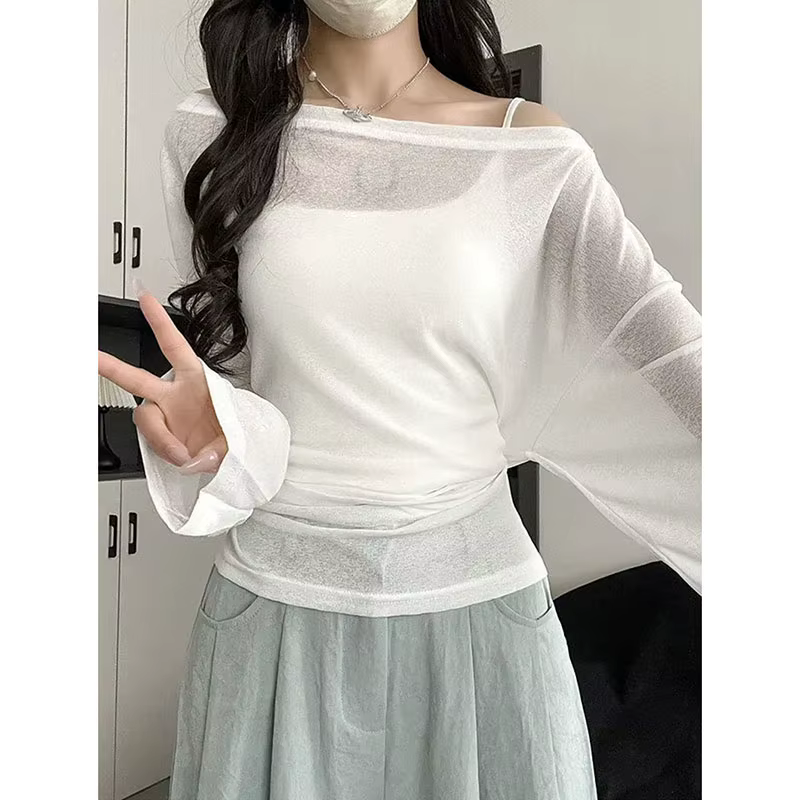 Chemise transparente de protection solaire pour femme, t-shirt d'été fin, respirant, à manches longu