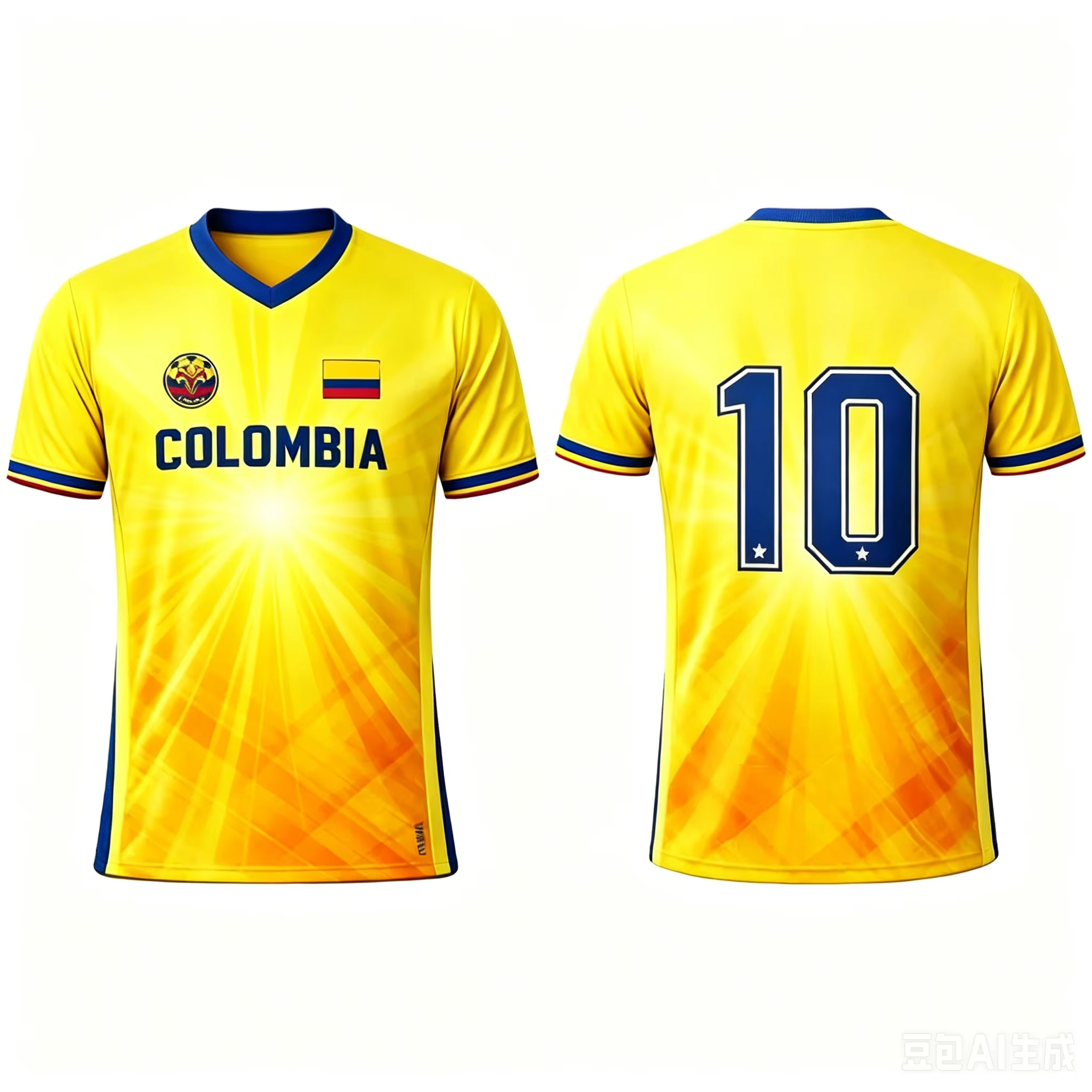 Maillot de football imprimé en 3D avec drapeau colombien pour l'été, respirant, séchage rapide, styl