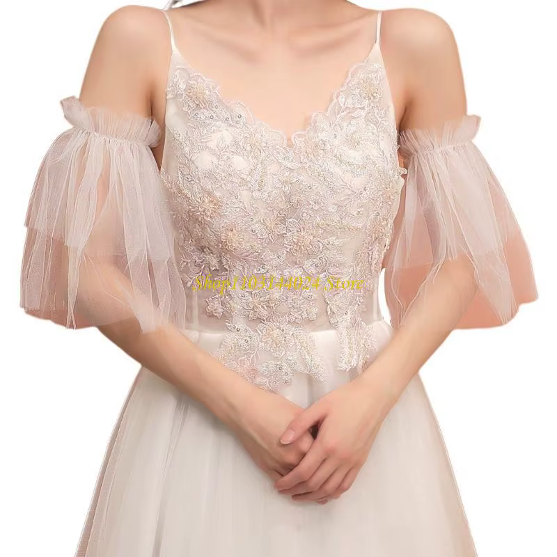 N5ke Summer Women Lace Sleeve Wedding Party mariée