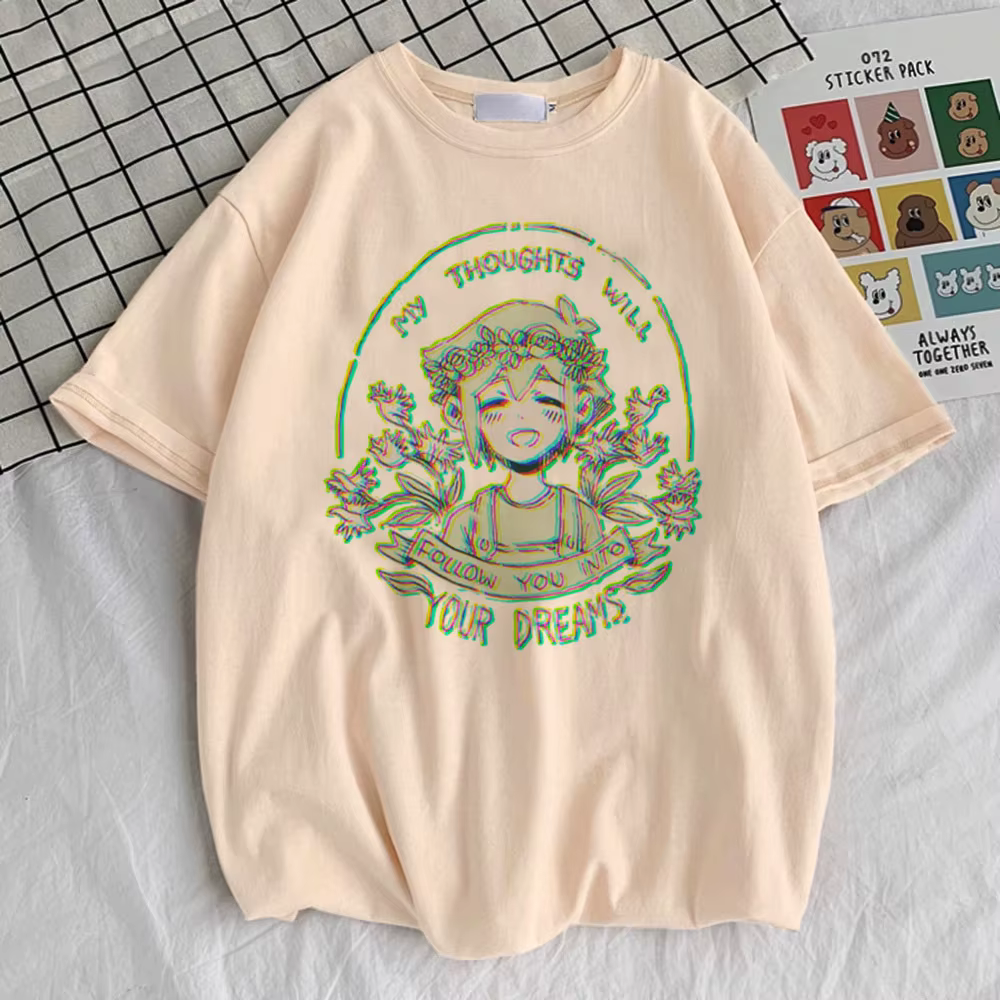 Omori t-shirt adolescent kawaii Pastel anime chemise respirante Pastel confortable vêtements coréens