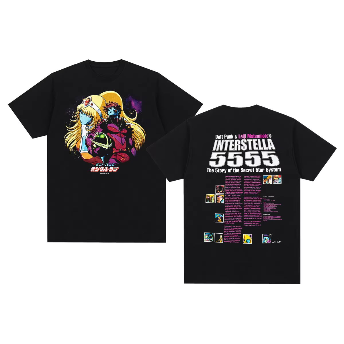 Daft Punk T-shirt Vintage Leiji Matsumoto Interstella Rock Punk en coton pour hommes, nouveau TEE TS