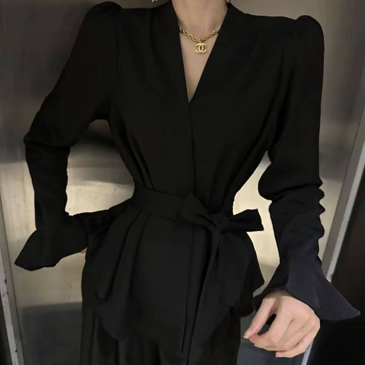 Chemisiers et chemises bordeaux pour femmes, style coréen vintage Y2k Gyaru, chemisier à manches lon