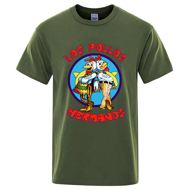 Été hommes de haute qualité LOS POLLOS Hermanos drôle imprimé T-Shirt décontracté coton respirant T-