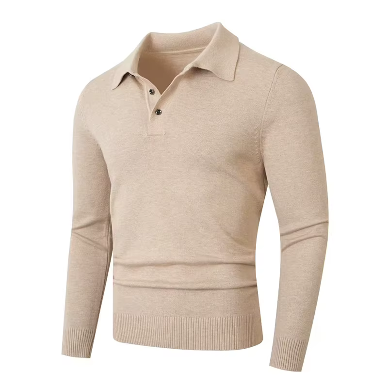 Pull Polo à manches longues pour hommes, tricot, décontracté, lourd, thermique, pour l'extérieur, an