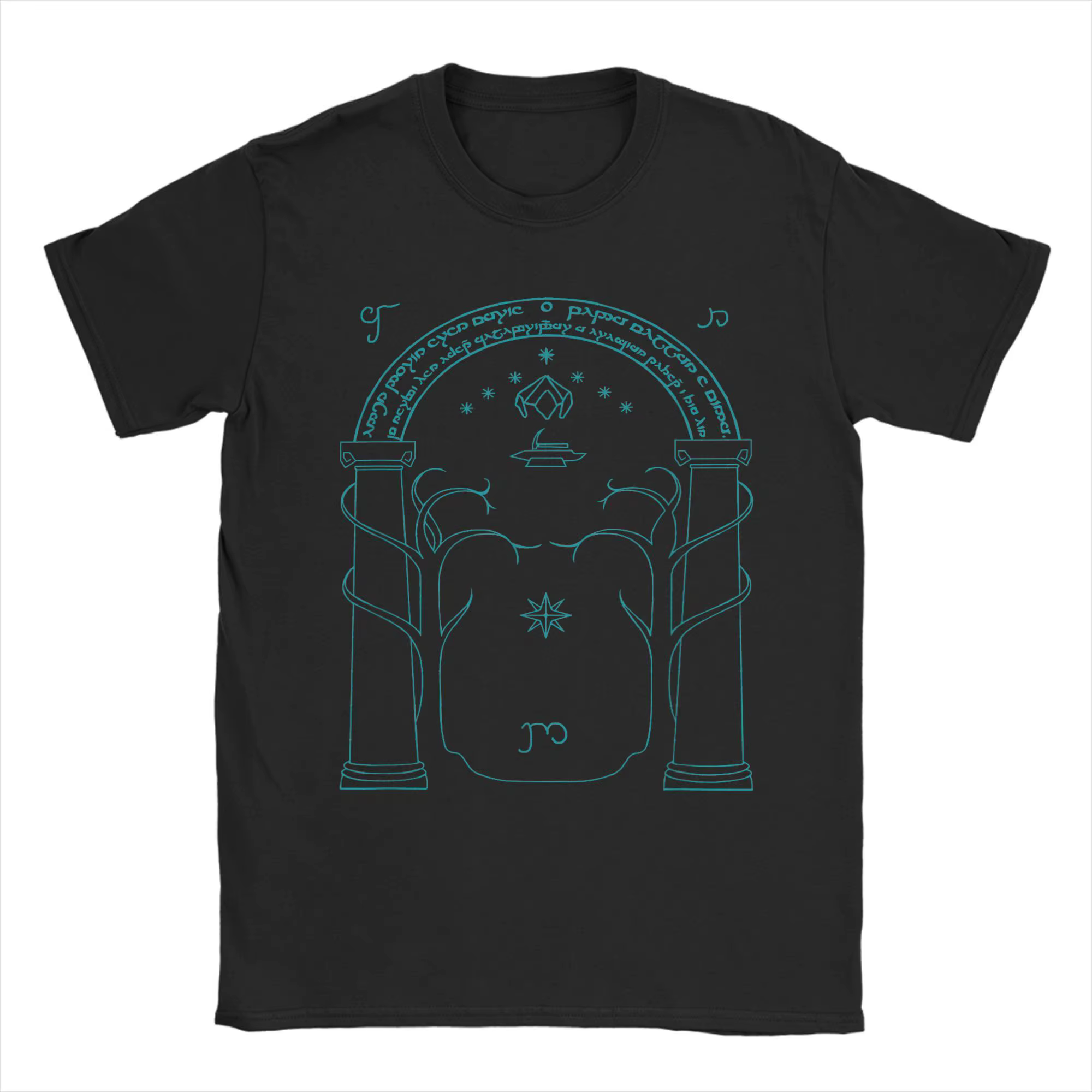 T-shirt pour hommes avec inscription The One Ring L-Lords of The R-Rings, en pur coton, col rond, ma