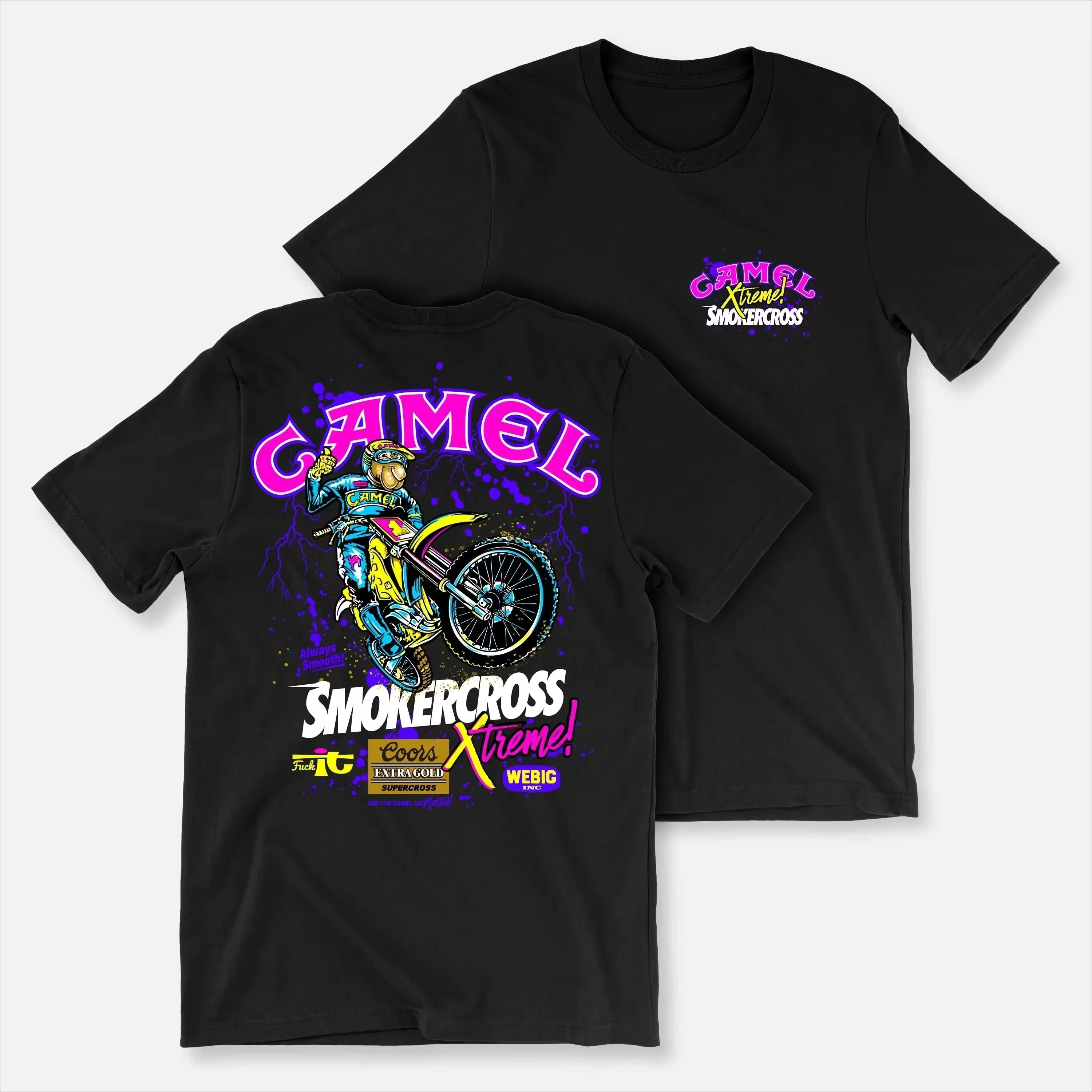 T-Shirt rétro en coton avec image de cigarettes camel pour hommes et femmes, Streetwear d'été