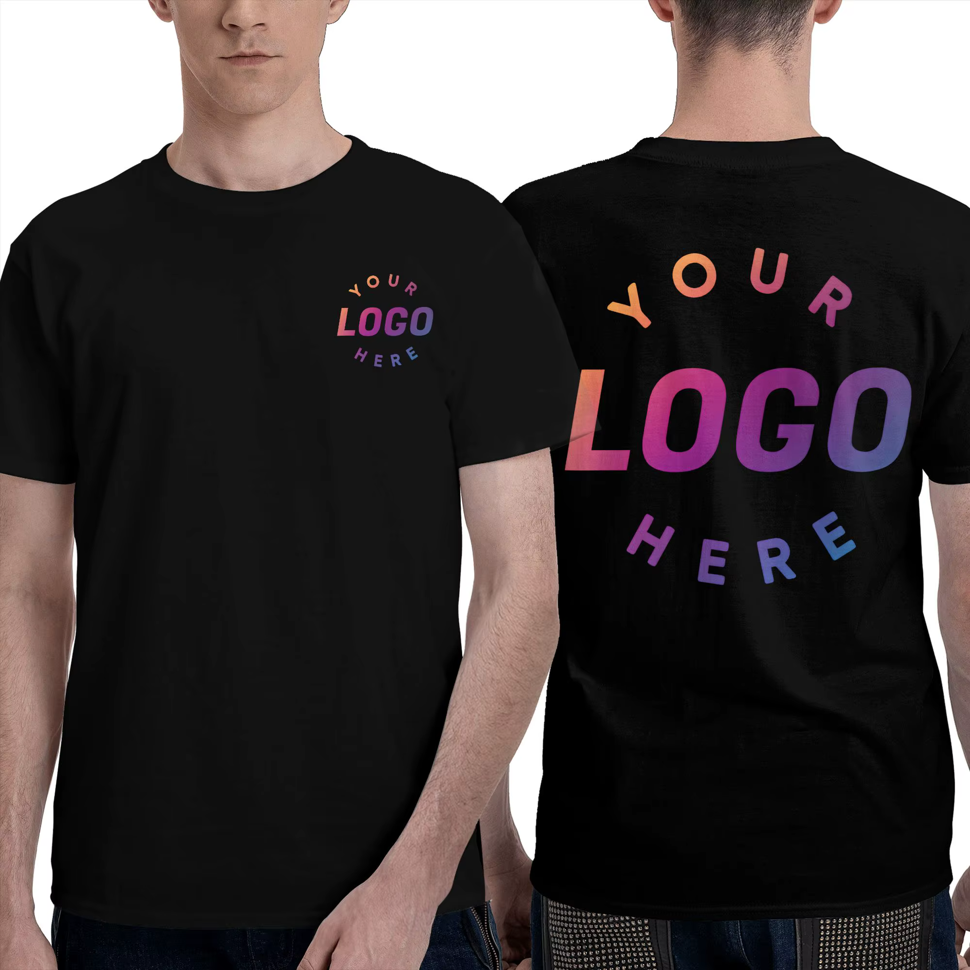 T-shirt personnalisé avec logo pour homme, en pur coton, conception DIY, T-shirt à manches courtes, 