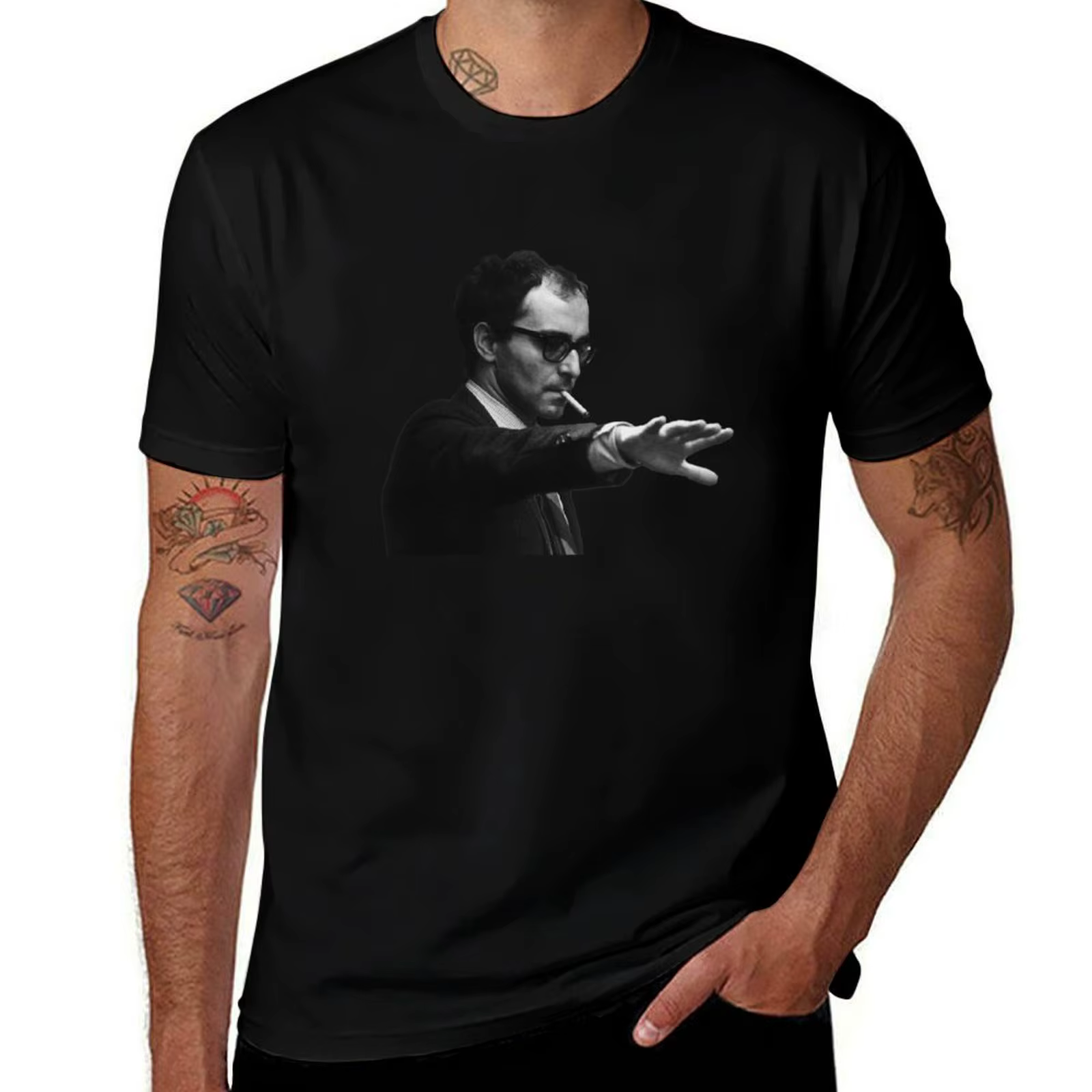 T-shirt de luxe pour homme, inspiré de Godard, avec design graphique
