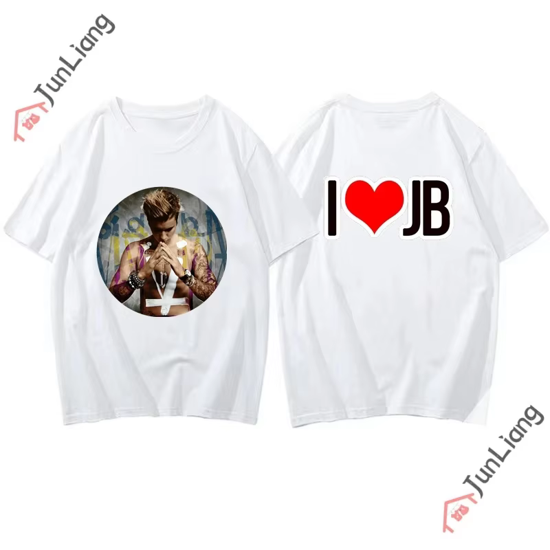 T-shirt à manches courtes pour hommes et femmes, Hip Hop, Rared Singer, Justin Bieber, Street Ajusté