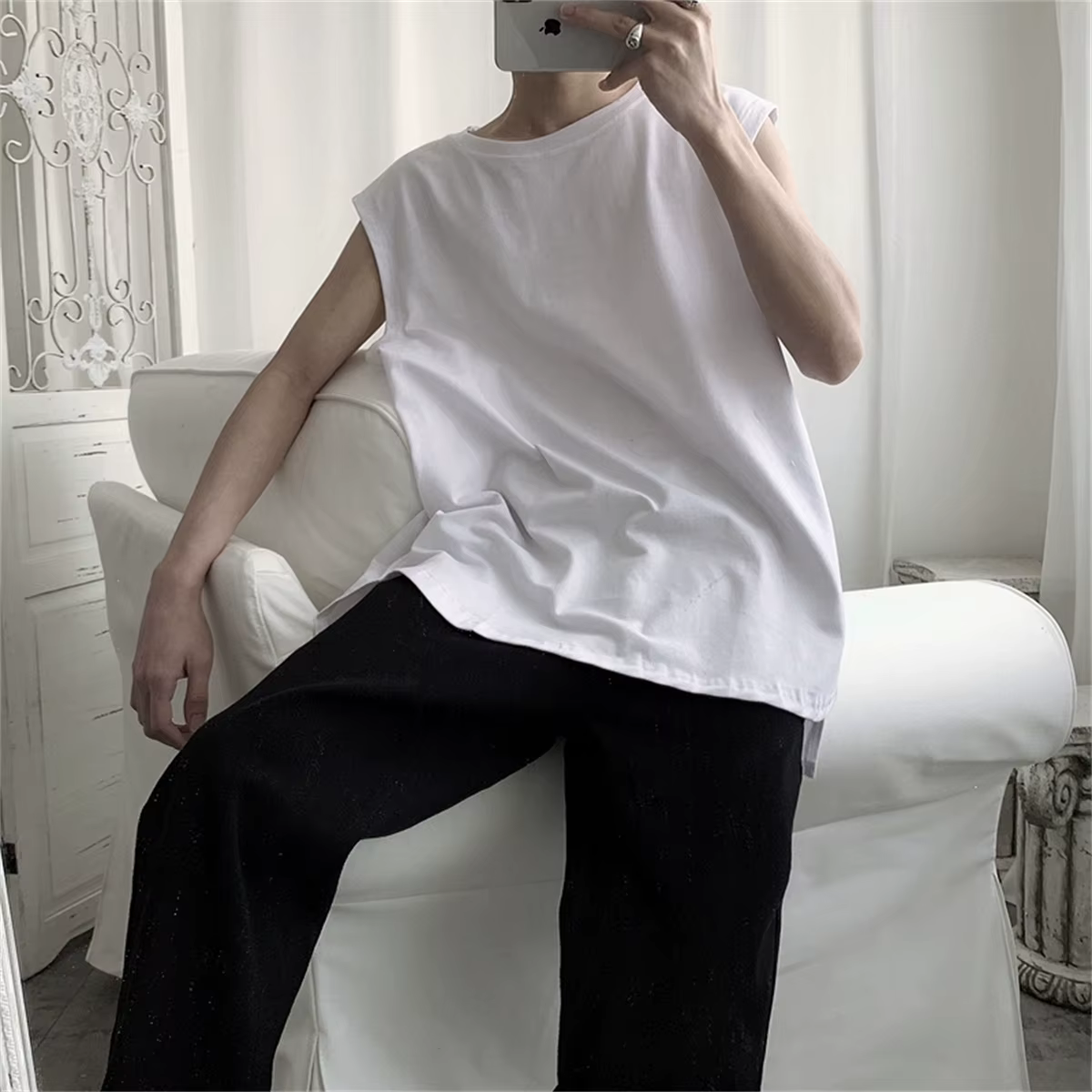 Débardeur sans manches à col rond pour hommes, couleur unie, décontracté, absorbant l'humidité, séch