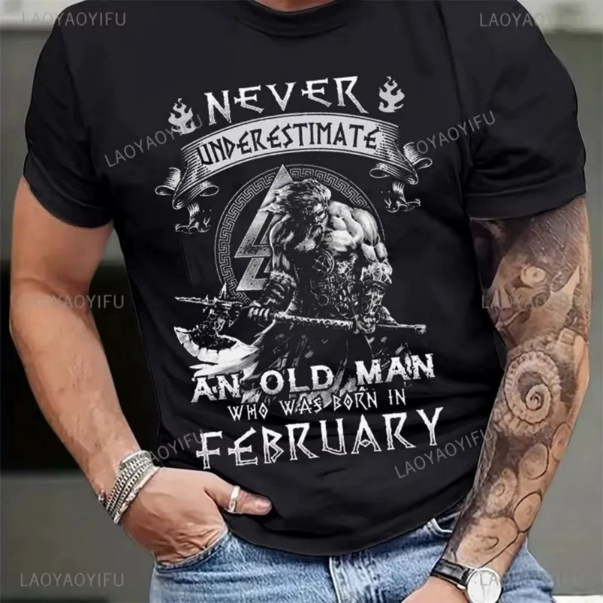 T-shirt col rond doux et respirant pour hommes, motif imprimé crâne américain, adapté aux loisirs de