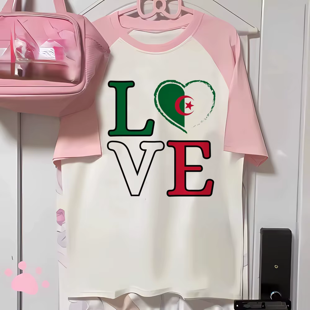 Algérie haut femmes anime style moderne t-shirts fille bande dessinée années 2000 vêtements