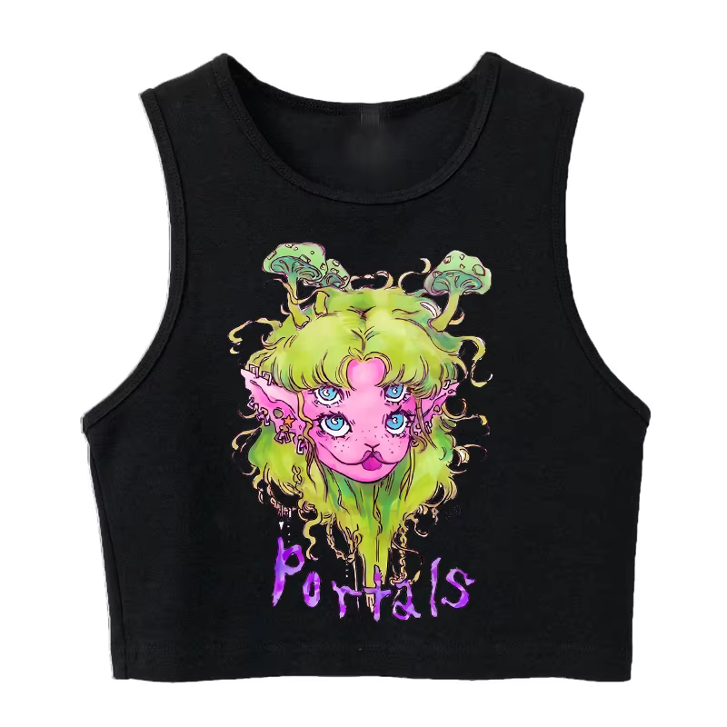 T-shirt court gothique Melanie Martinez pour femme, streetwear, vintage, humoristique, comique