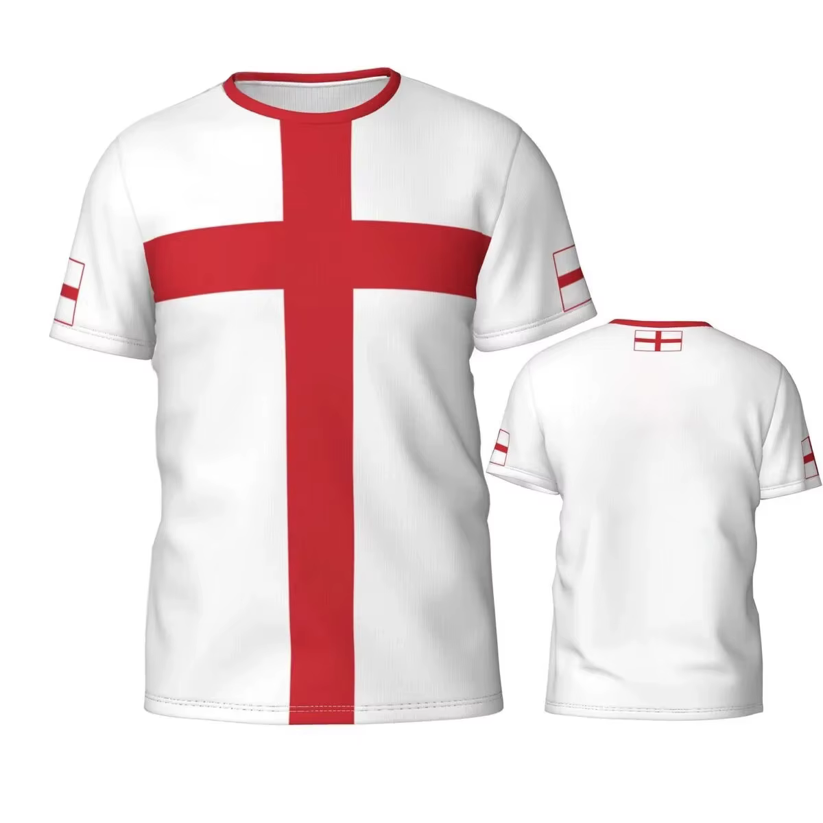 T-shirt imprimé 3D graphique New England Feel pour homme, tendance de l'emblème national de l'Anglet