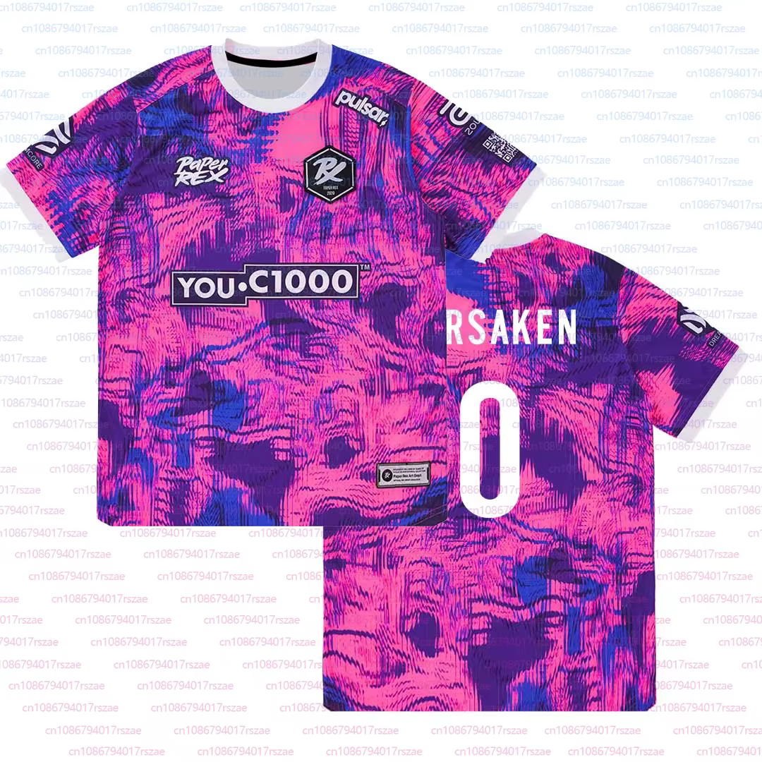 Paper Rex DinoGlitch Jersey 2025/2026 série uniforme VALORANT Esports Club PRX mode T-shirts mâle F0