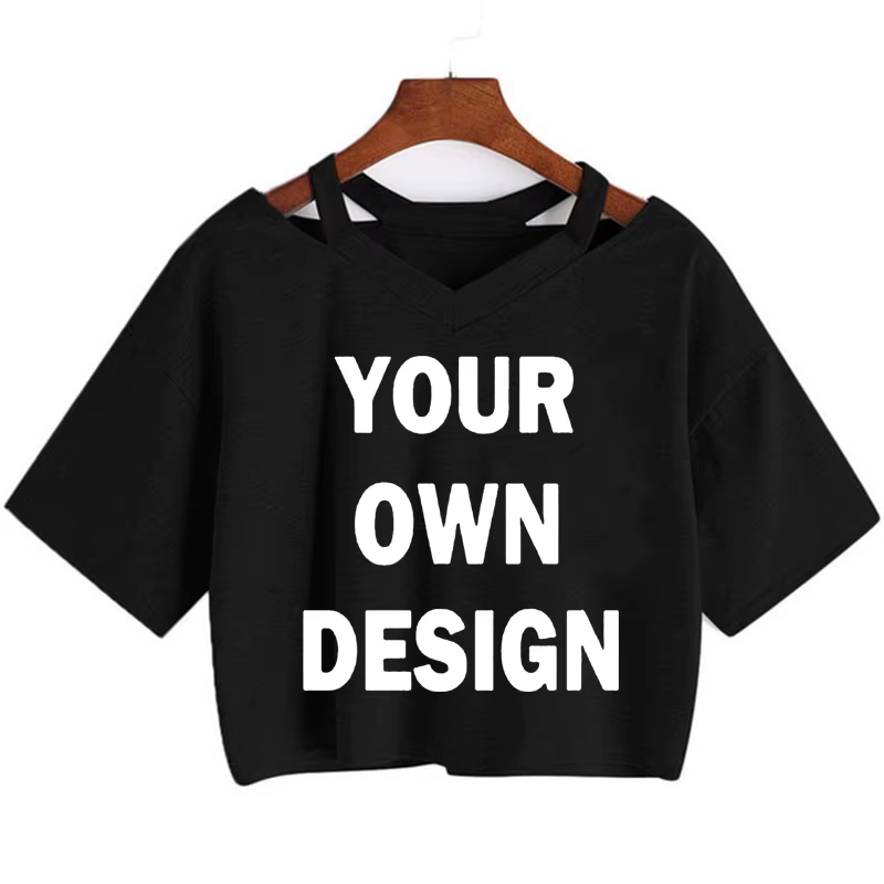 Créez votre propre t-shirt personnalisé avec votre logo ou photo, vêtements d'été pour femmes à manc