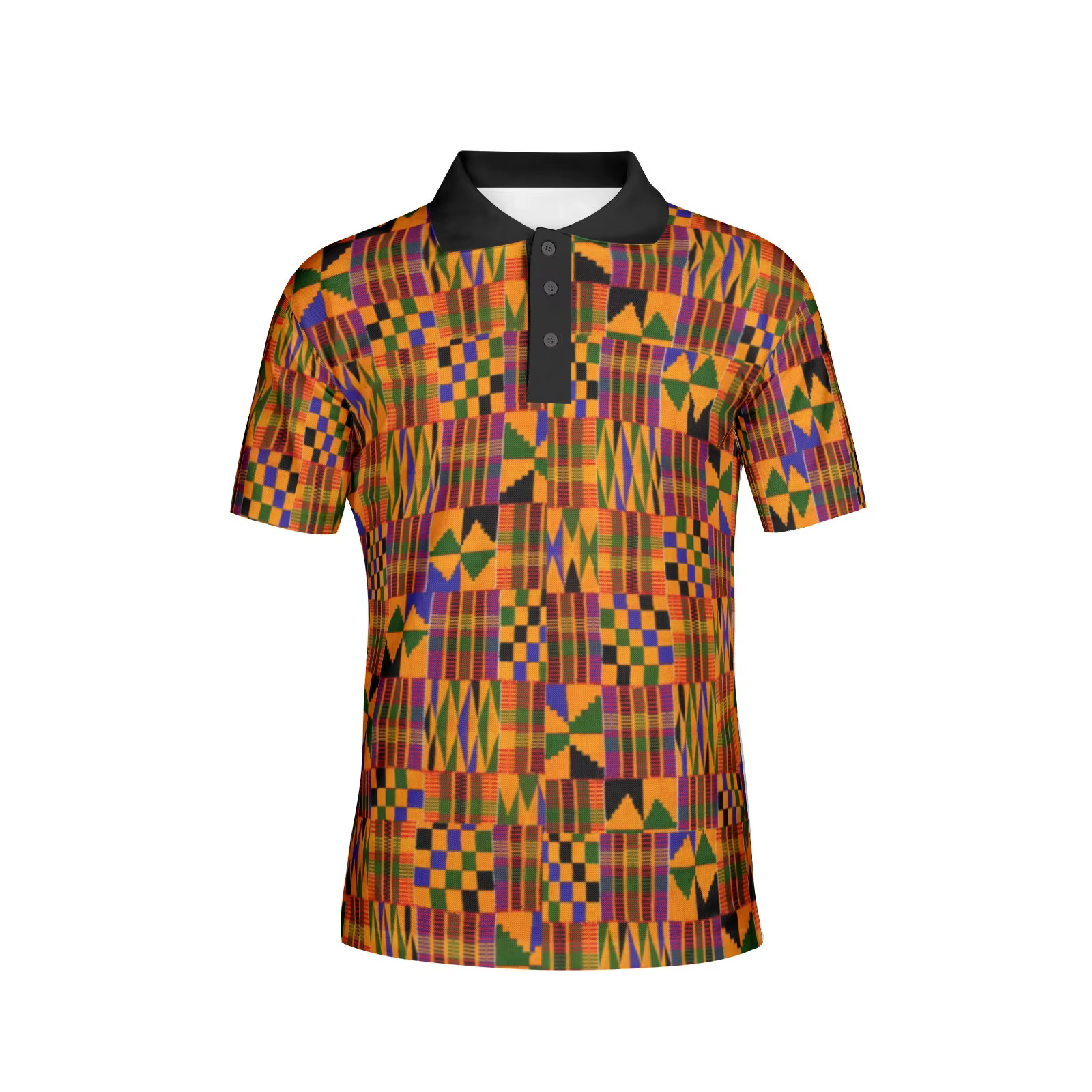 Polo pour homme en tissu imprimé africain Kente_ Style classique coloré 2026