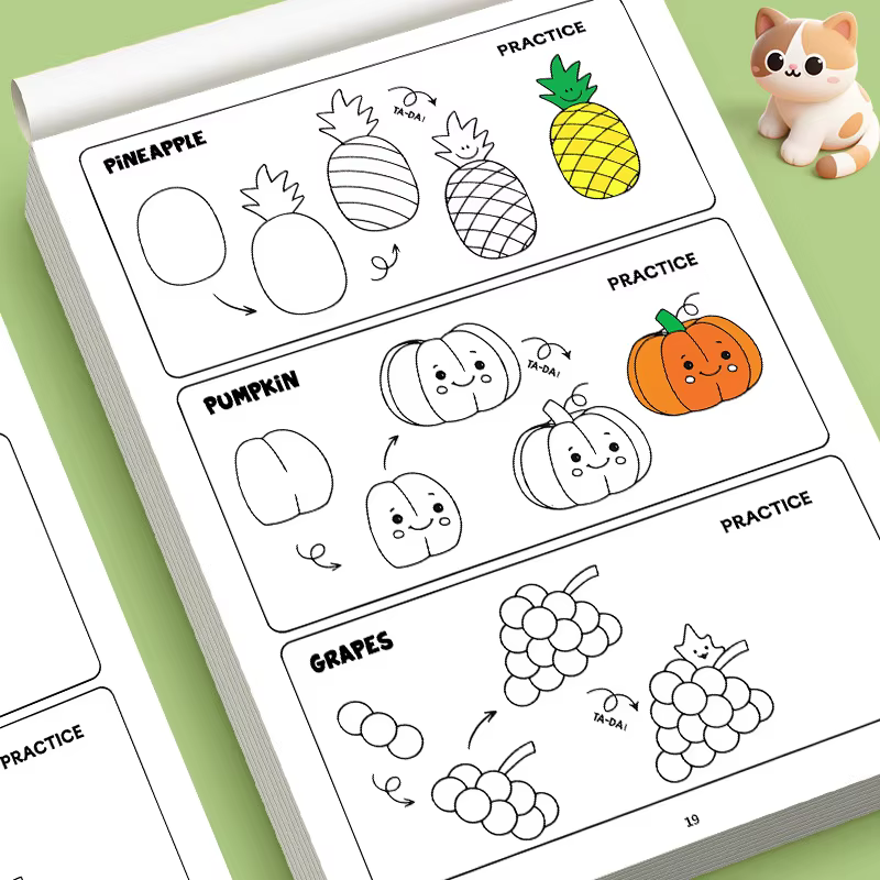 Livre de dessin facile à réaliser étape par étape pour enfants, apprenez à dessiner des objets migno