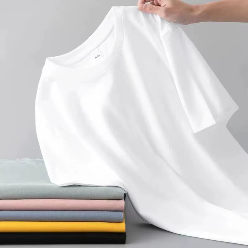 T-shirt à manches courtes de couleur unie à la mode pour homme, chemise de base confortable, nouveau