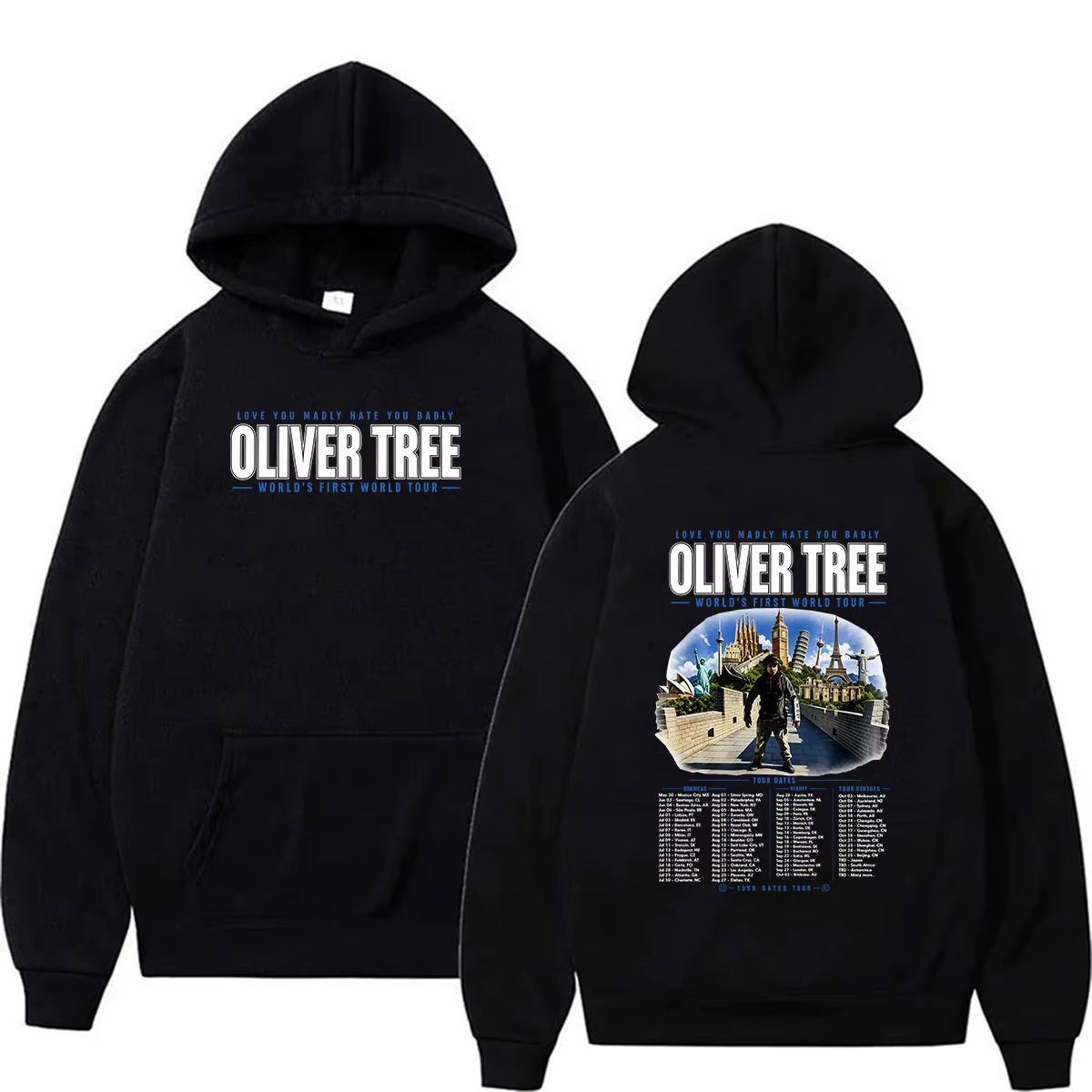 Oliver Tree Love You Madly Hate You Badly World’s First World Tour 2026 Hoodie Sweat-shirt surdimens