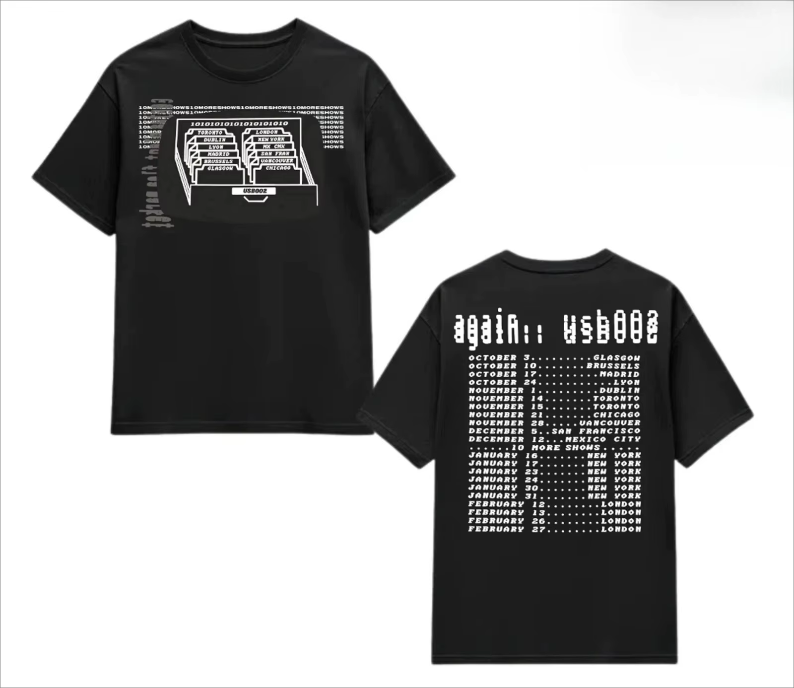 T-shirt imprimé rétro pour fans, unisexe, pour le quotidien et l'extérieur, Fred Again "USB 002" 202