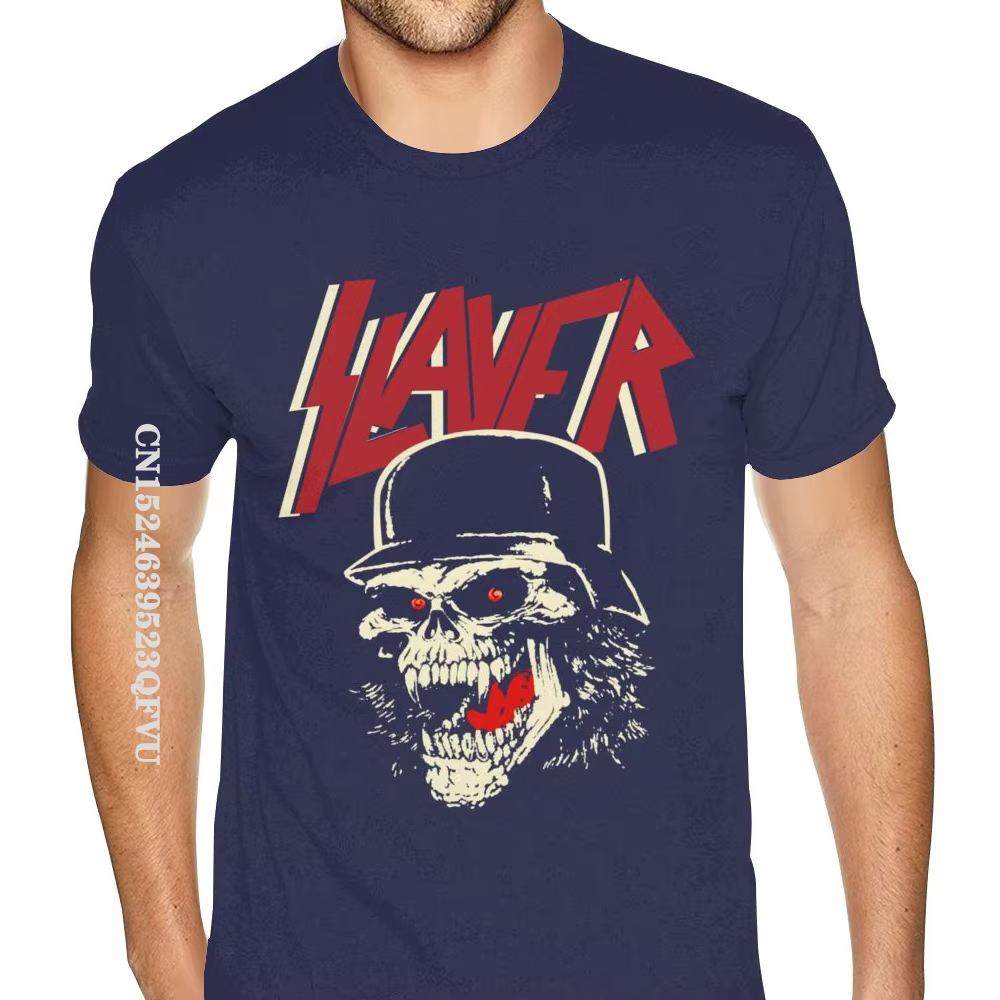 Cool Slayer t-shirt Grunge Rock Band hommes t-shirt hommes Punk Rock coton urbain t-shirt pas cher D