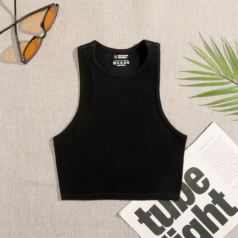 Chemisier en tricot côtelé de qualité, chemises précieuses, chemisier de lit, Y2K, haut décontracté,