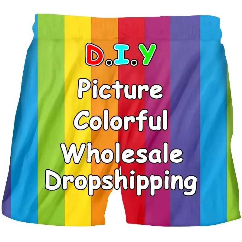T-shirt personnalisé imprimé en 3D pour hommes, bricolage, short de plage, polos personnalisés, déba