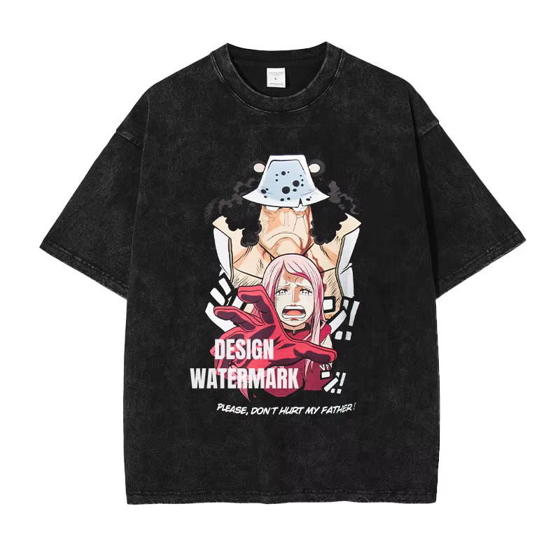 Bandai Anime O-One P-Piece T-shirts Vintage lavé Bonney t-shirt Manga Streetwear Bartholemew Kuma ha