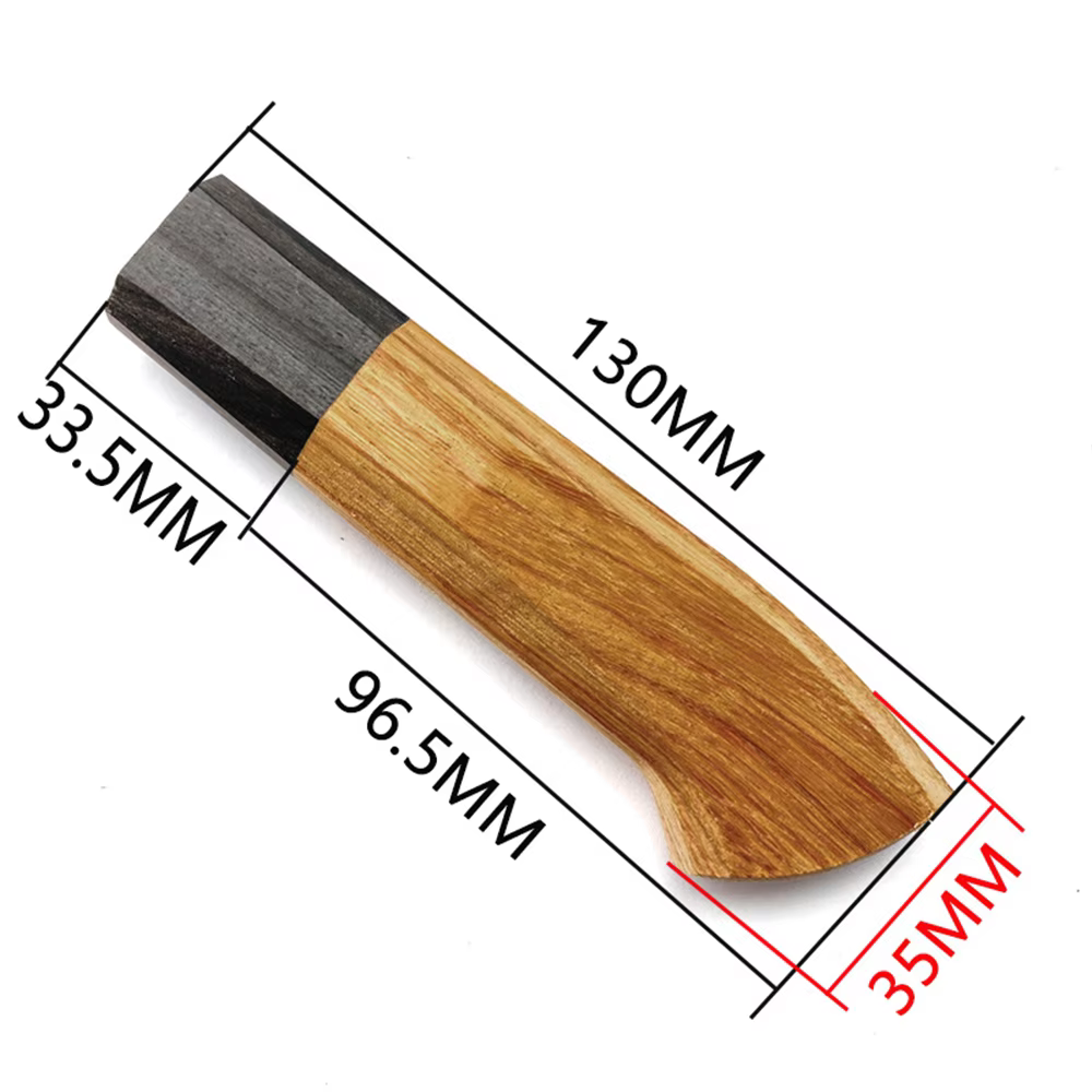 1 pièce de manche de couteau octogonal en bois d'ébène et Kibao rouge, longueur 115 mm, accessoire d
