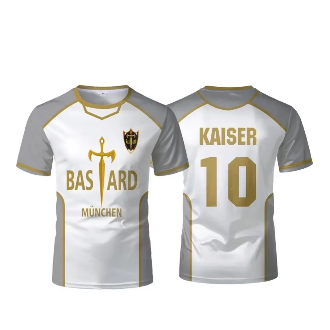 Maillot de football Blue Lock Anime pour homme, multiracique, blanc Munich - T-shirt de sport respir