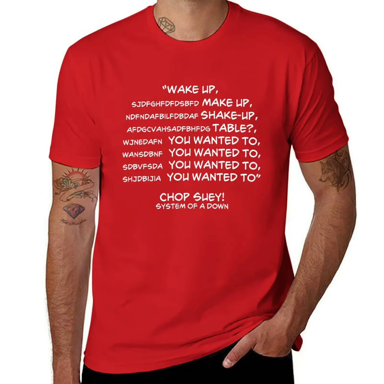 Système d'un Down Chop Suey T-Shirt noir haut d'été T-shirts pour hommes décontracté ample manches c
