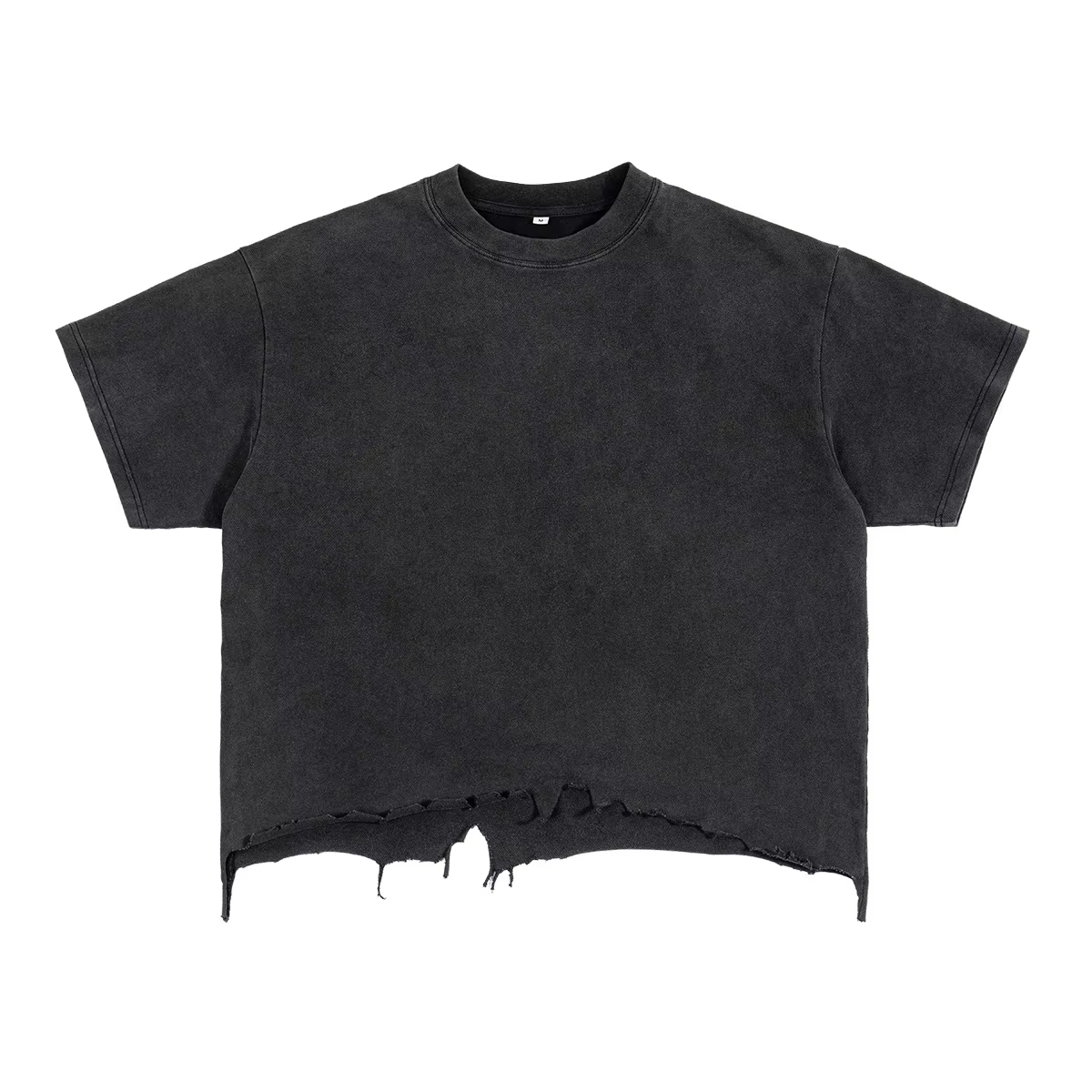 T-shirt vintage en coton de haute qualité pour homme, style streetwear délavé, décontracté, manches