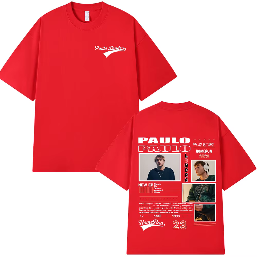 Rappeur Paulo Londra Album Merch T-shirts hommes femmes vêtements mode Hip Hop surdimensionné T-shir