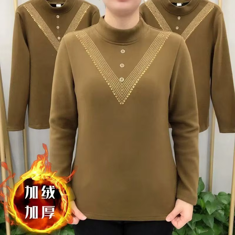 T-shirt coréen à manches longues pour femmes, ajouter du velours, chemise à fond, double face, allem