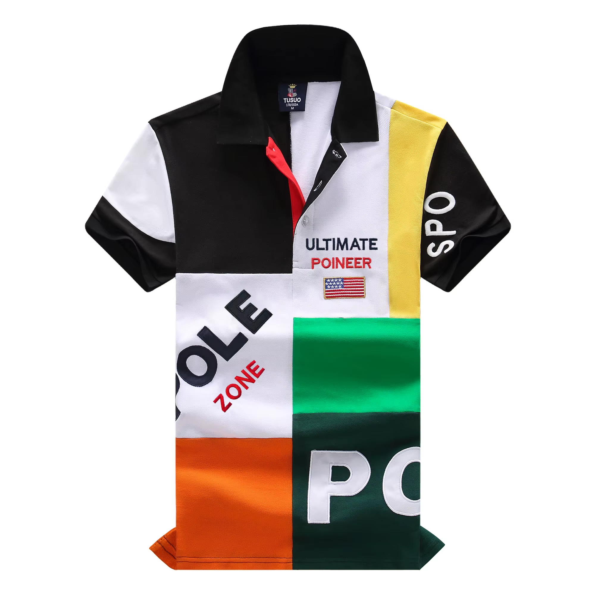Polo homme USA Royal court décontracté sport fête haut de gamme coton broderie luxe contraste multic