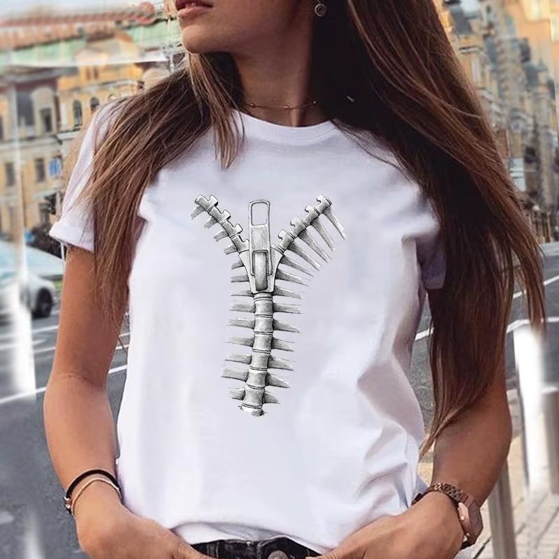 T-shirts pour femmes avec imprimés graphiques intéressants, hauts imprimés à la mode pour femmes ave