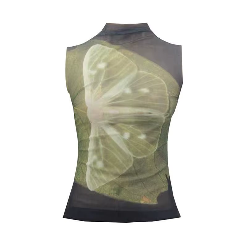 Genayooa Y2k hauts en maille t-shirts sans manches Patchwork débardeurs mode coréenne Grunge esthéti