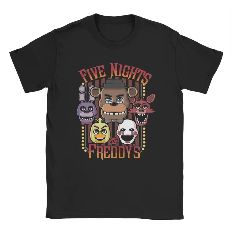 Hommes printemps été piège FNAF à Freddys trompette T-Shirts Vintage 100% coton vêtements Vintage à