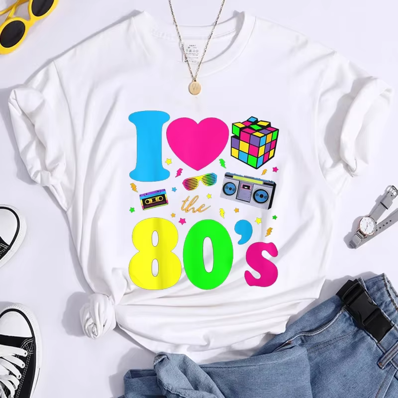 Nouvelle mode j'aime les années 80 T-Shirt femmes Vintage années 1980 T-Shirt drôle classique T-Shir