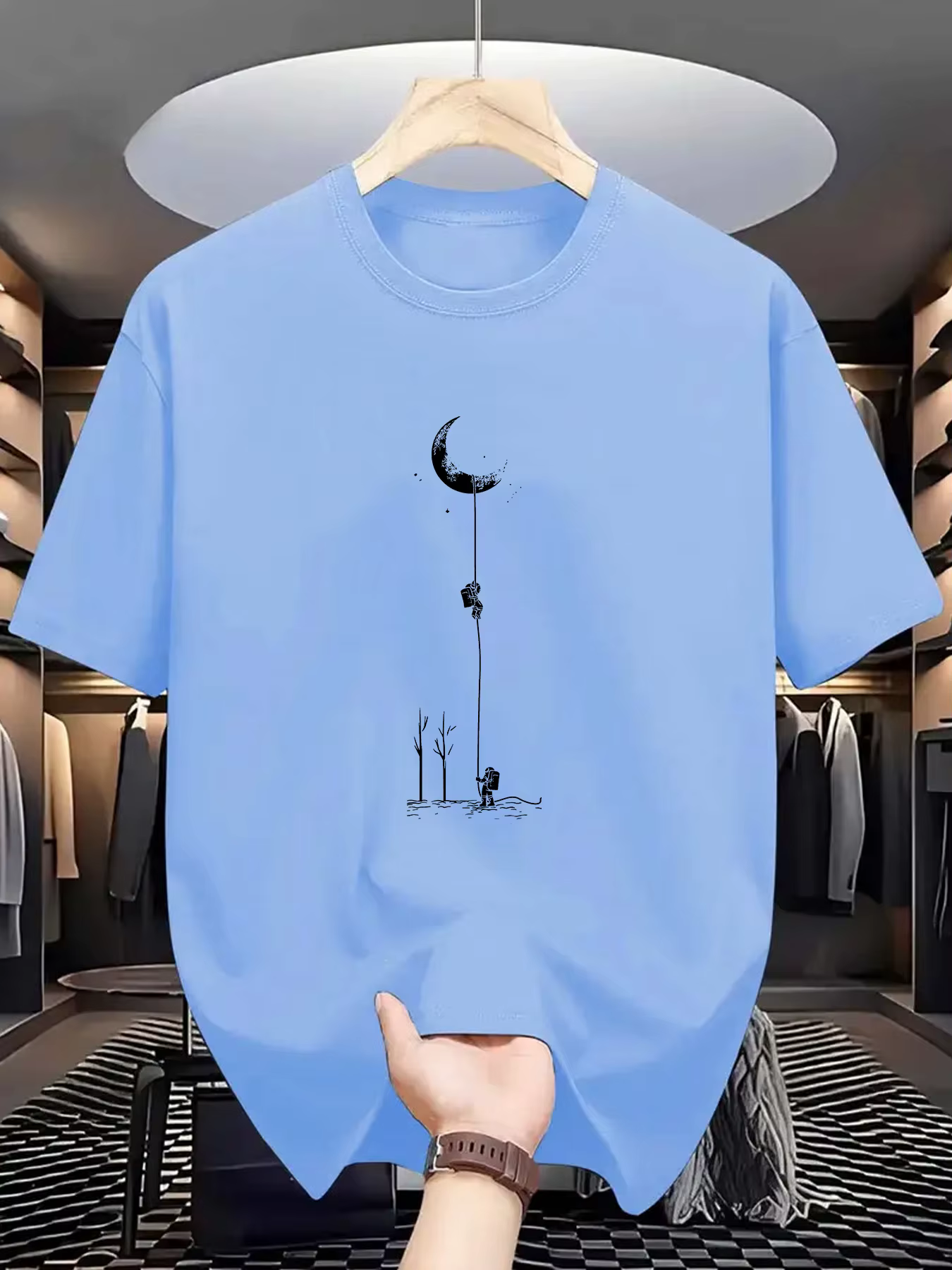 T-shirt à manches courtes et col rond pour hommes, 100% pur coton, coupe ample, décontracté, grande