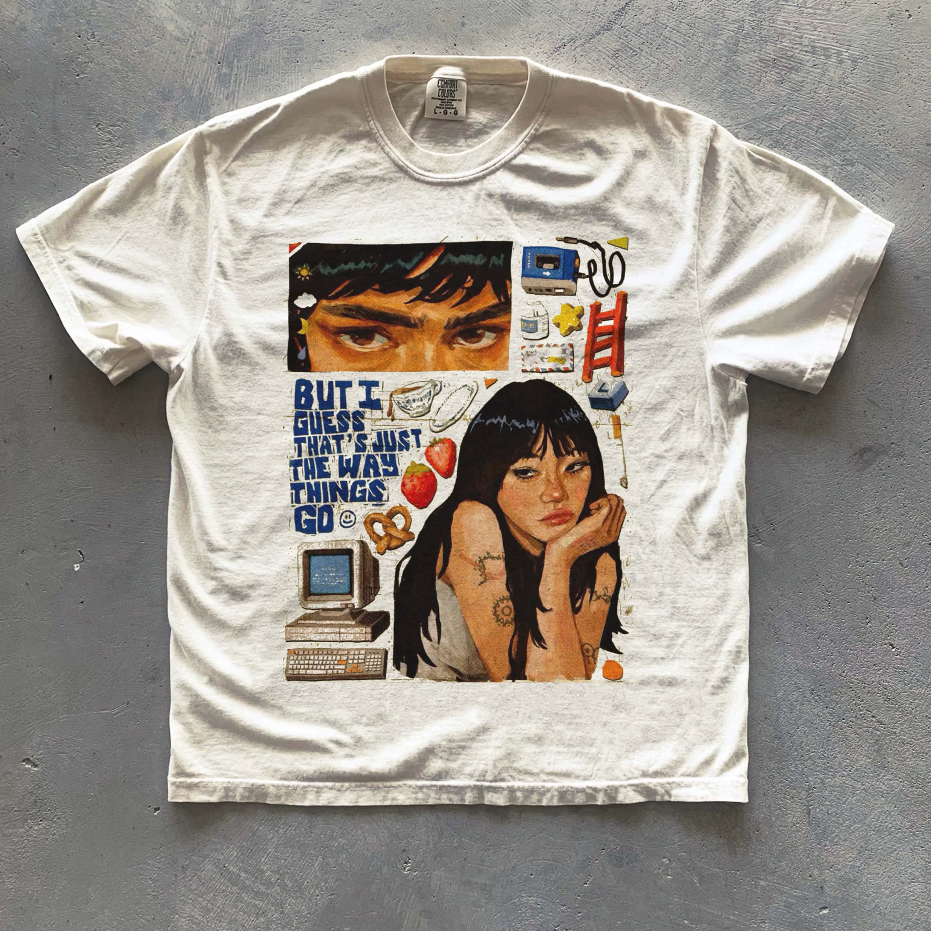 T-shirt graphique inspiré de Beabadoobee, esthétique rétro, style musical, fan art indie, style vint
