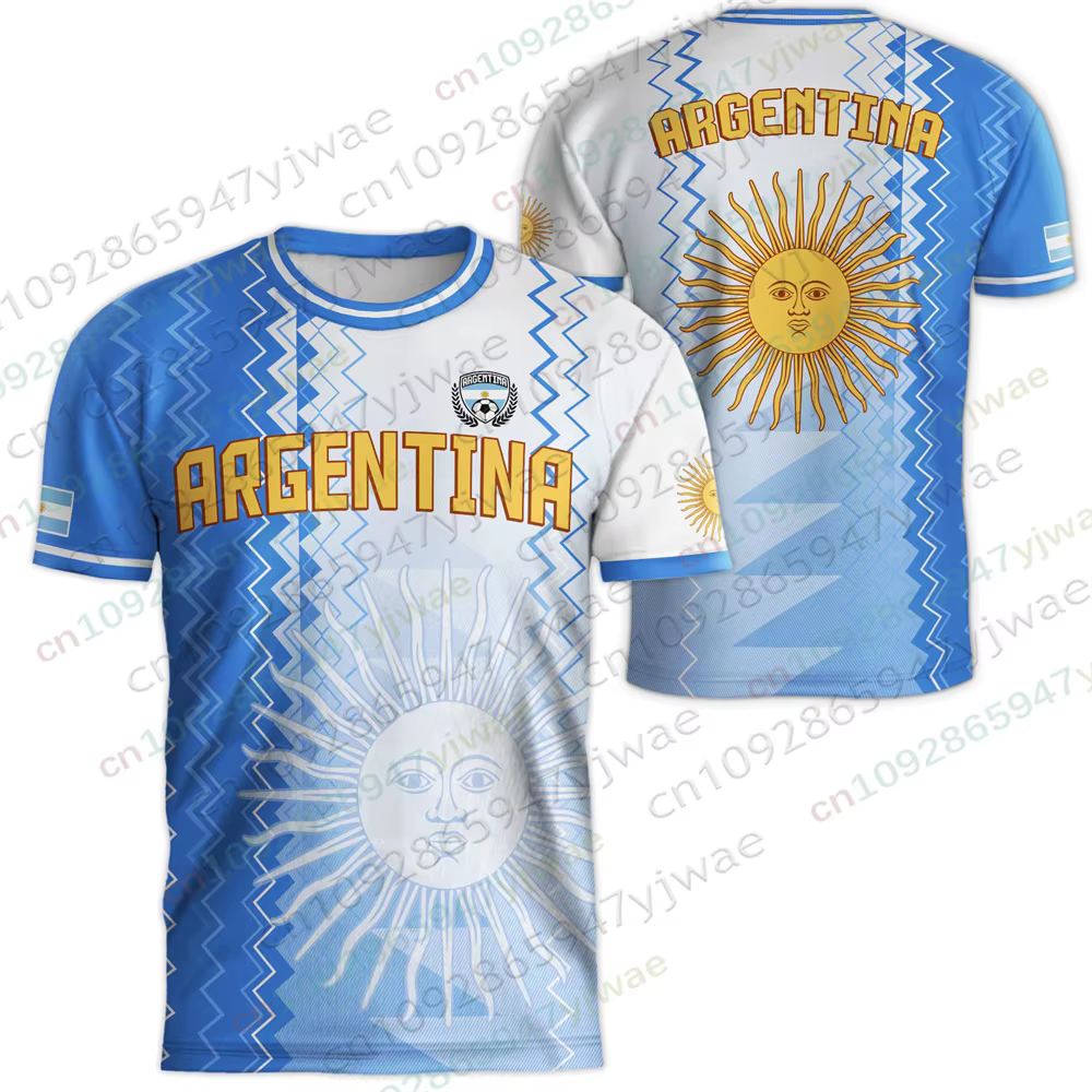 Maillot de football d'Argentine pour hommes, vêtements de sport imprimés en 3D, respirant, séchage r